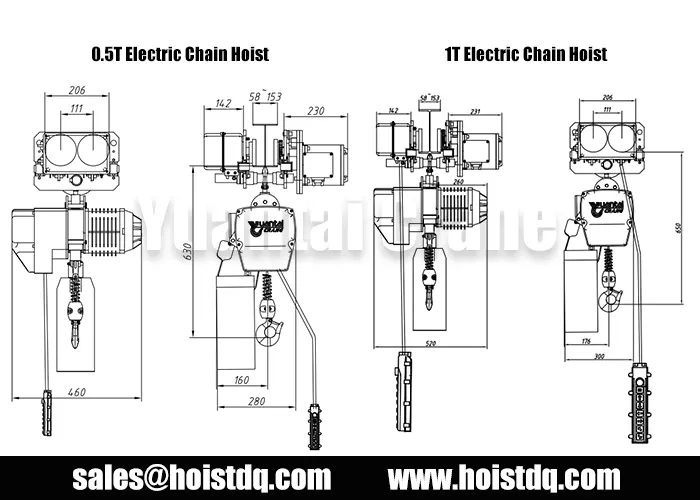 0.5t–5t Electric Chain Hoists for a Semi-Open Port Workshop in Morocco 6 0.5t 1t electric trolley chain hoist design drawing