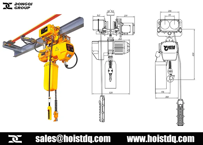 1 ton electric chain hoist Philippines design drawing