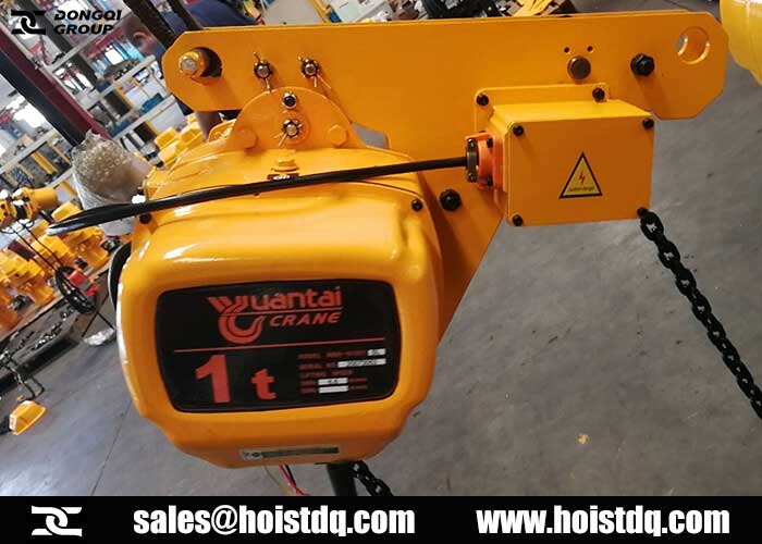 1 ton low headroom chain hoist with trolley