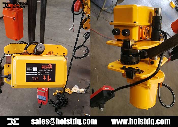 low headroom chain hoist with trolley