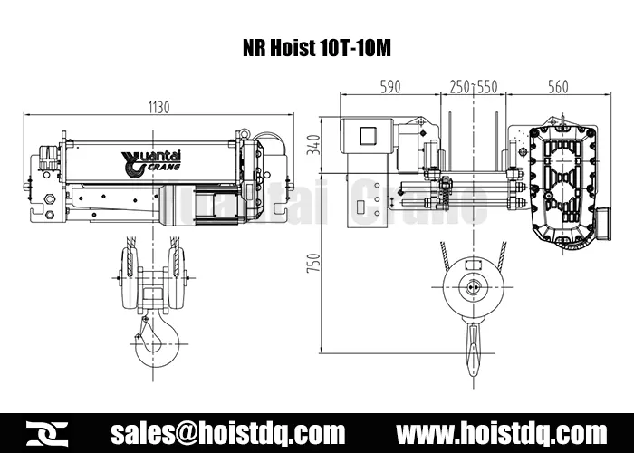 10t 10m european electric hoist design drawing peru