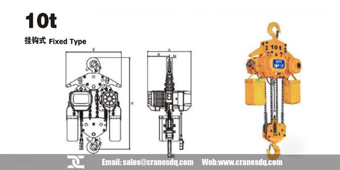 10 ton Hook mounted hoist