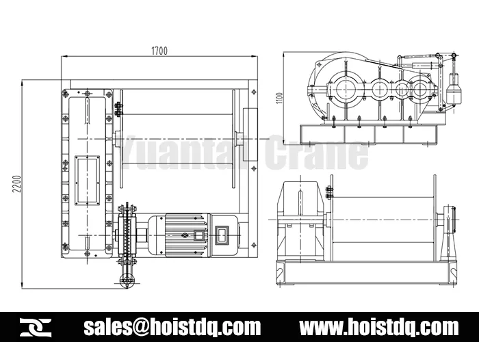 JM 10 ton electric winch design drawing