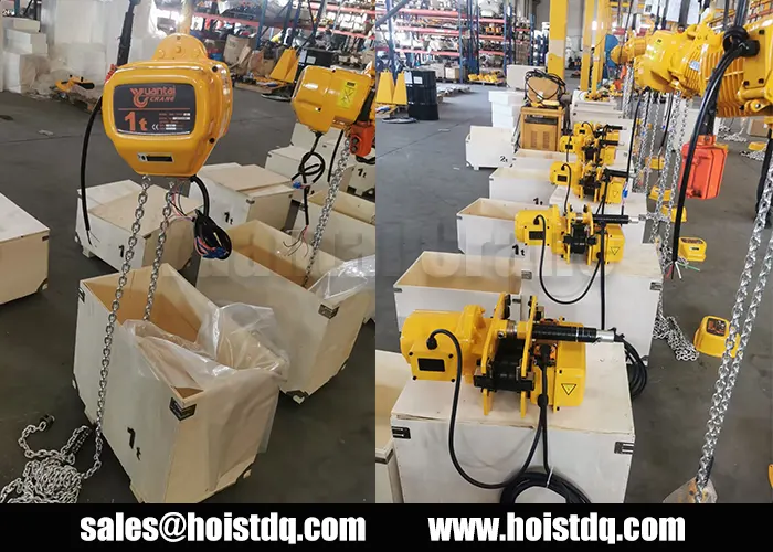 0.5t–5t Electric Chain Hoists for a Semi-Open Port Workshop in Morocco 3 1 ton electric chain hoist Morocco