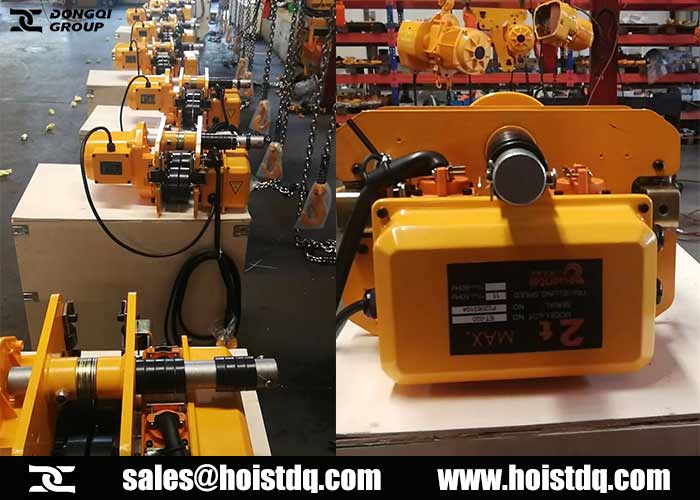 2 ton electric chain hoist with motorized trolley
