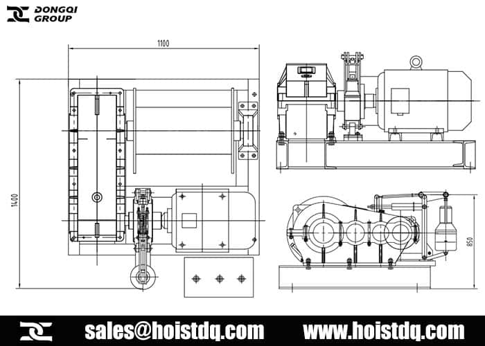 2 ton electric winch design drawing