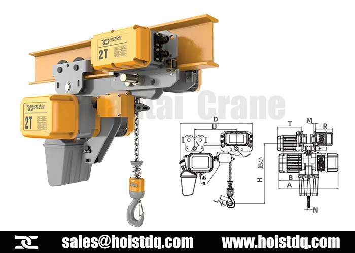 2 ton european electric chain hoist design
