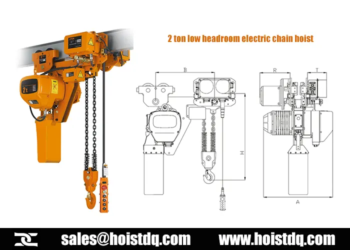 2 Ton Low Headroom Electric Chain Hoists for Sale to Australia 2 2 ton low headroom electric chain hoist design