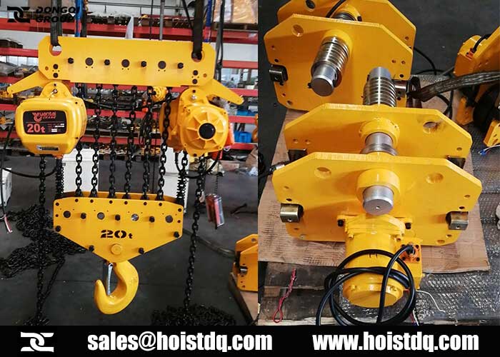 4 sets of 20 Ton Electric Chain Hoist with Motor Driven Trolleys to UK