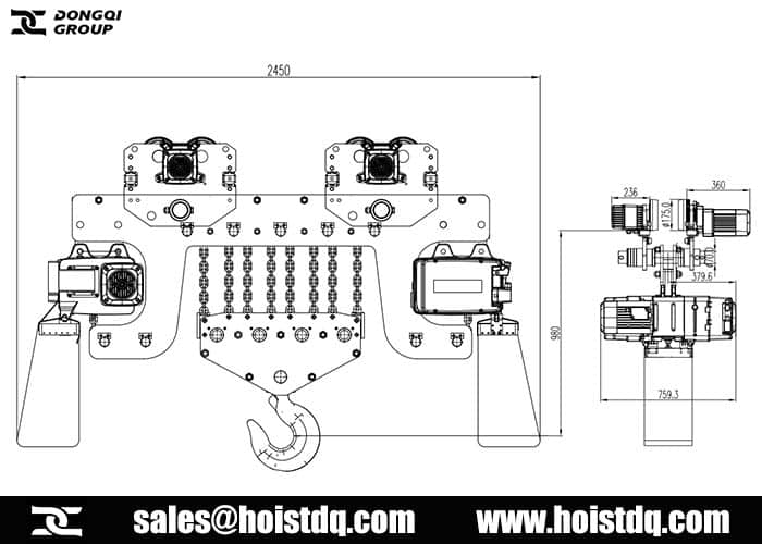 20 ton electric chain hoist design drawing