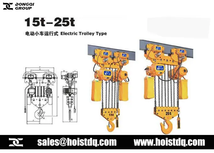 25 ton electric trolley electric chain hoist