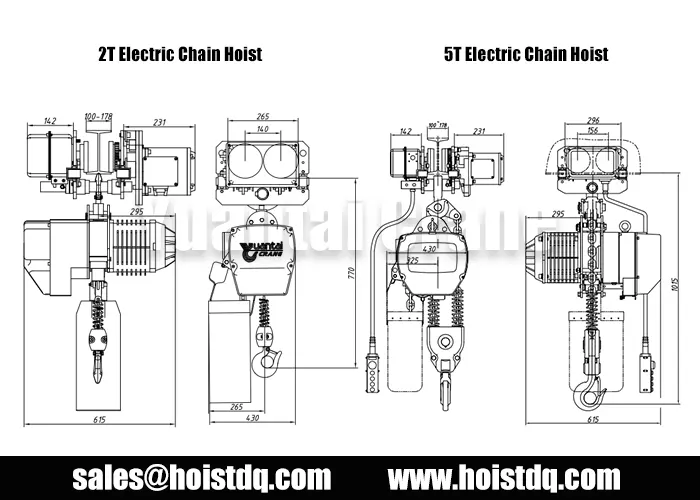 0.5t–5t Electric Chain Hoists for a Semi-Open Port Workshop in Morocco 7 2t 5t electric trolley chain hoist design drawing