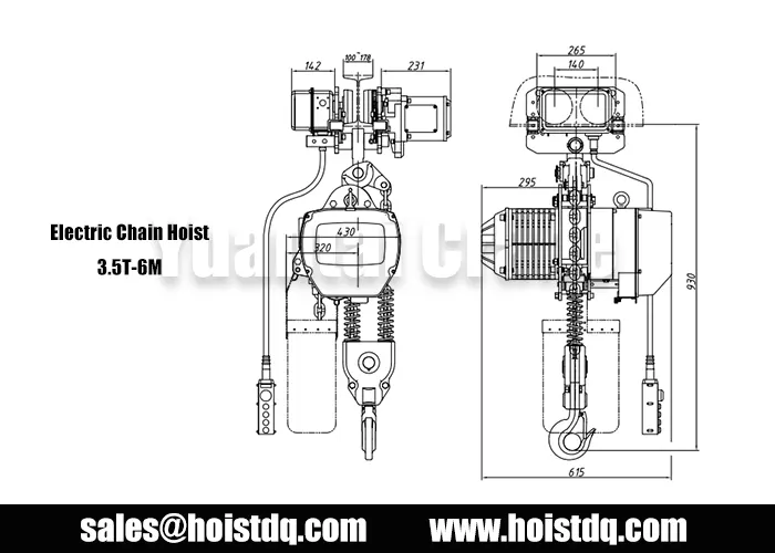 3.5 Ton Electric Chain Hoists for Electronics Assembly in Estonia 1 3.5 ton electric chain hoist design drawing