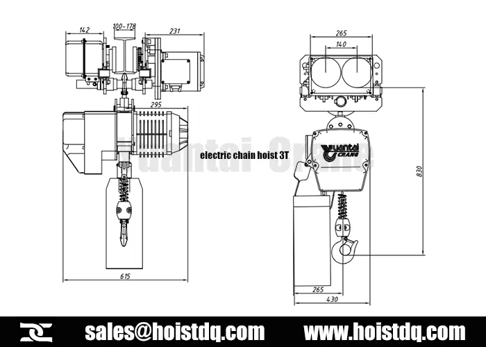 3 ton electric chain hoist design malaysia