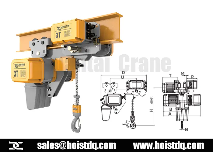 3 ton european electric chain hoist design