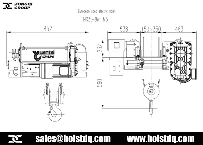 3 ton FEM hoist for sale Sri Lanka design drawing