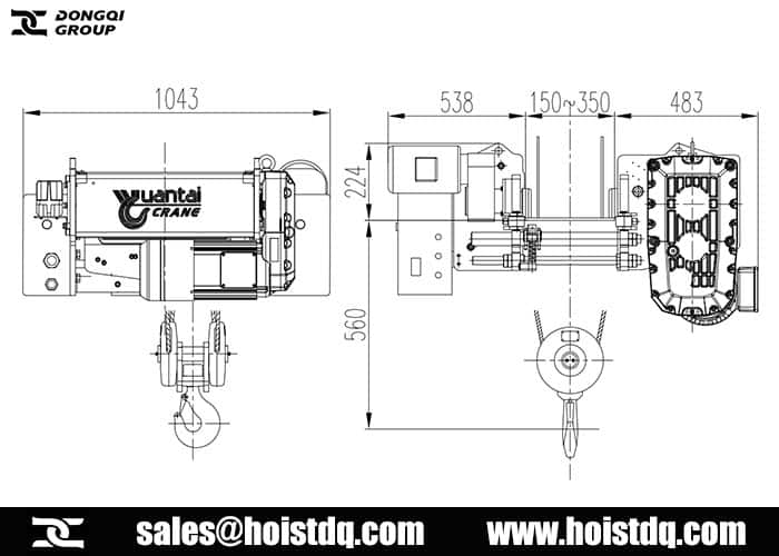 3 ton monorail hoist design drawing