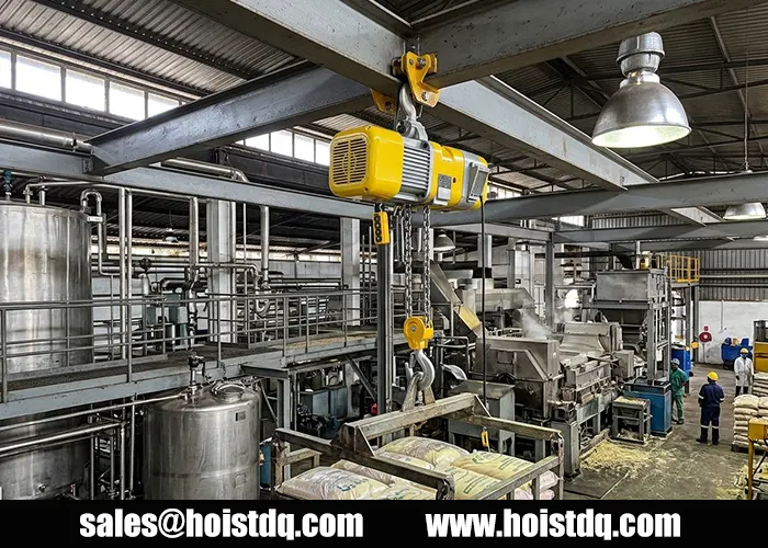 Single Phase 4 Ton Electric Chain Hoist for Jamaica Sugar Mill 1 4 ton electric chain hoist for sugar mill in Jamaica