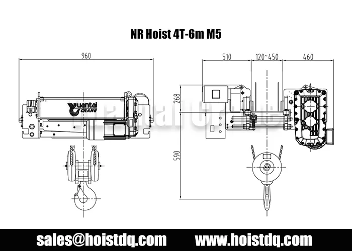 4 ton European wire rope hoist design drawing