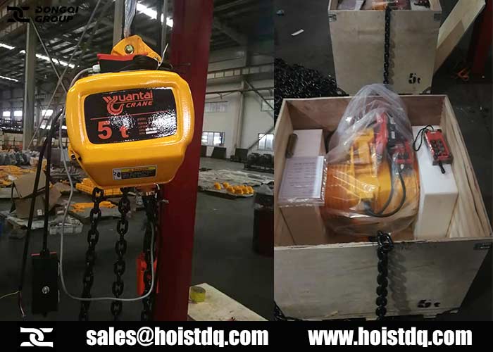 5 Ton Electric Chain Hoist with 3 Phase for Sale to Cambodia