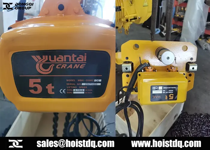 Dual Speed 5 Ton Electric Chain Hoist for Poland CNC Workshop