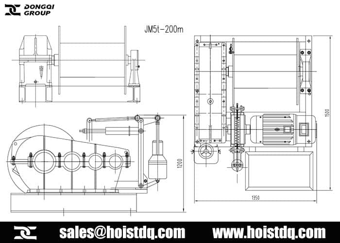 5 ton electric winch design drawing