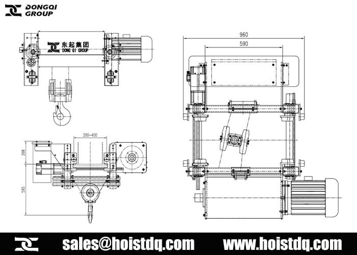 5 ton European standard electric hoist design drawing