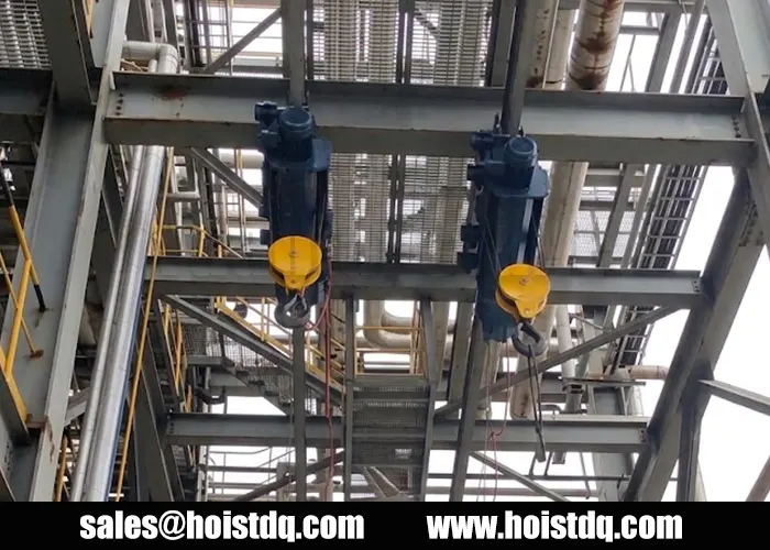 5 ton explosion proof wire rope hoist for Indian refinery