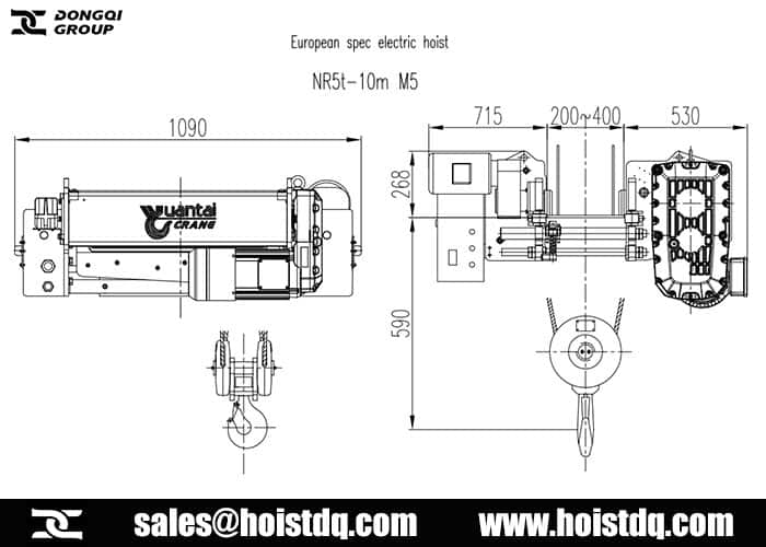 5 ton fem monorail hoist design drawing