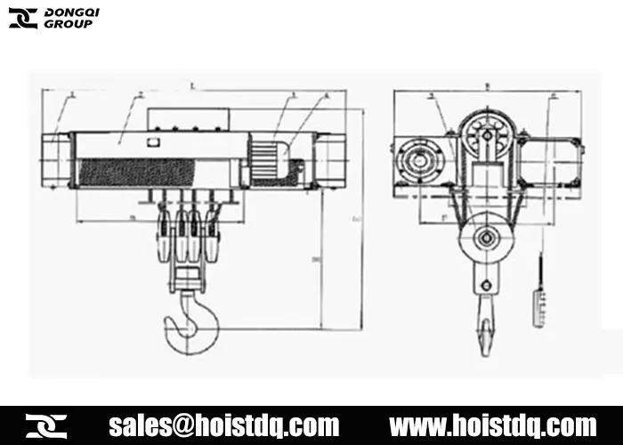 50 ton wire rope hoist design drawing