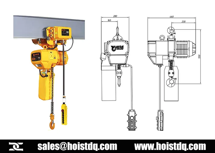 500kg electric chain hoist design for peru auto garages
