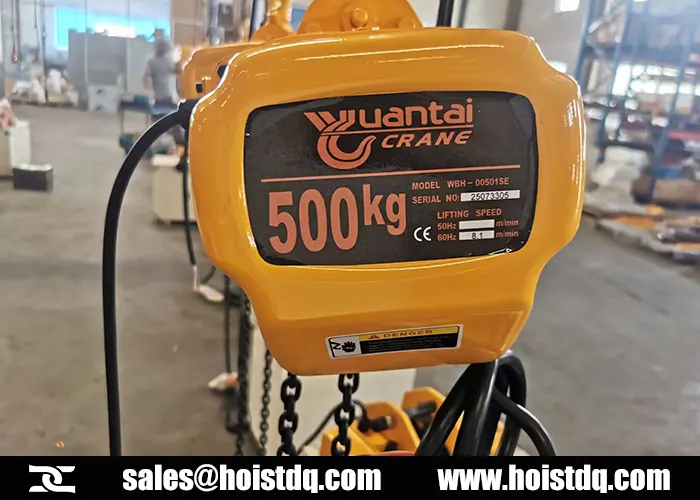 500kg Electric Chain Hoist for Sale to Peru Auto Garages