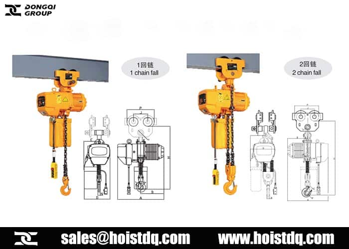 500kg electric chain hoist with trolley