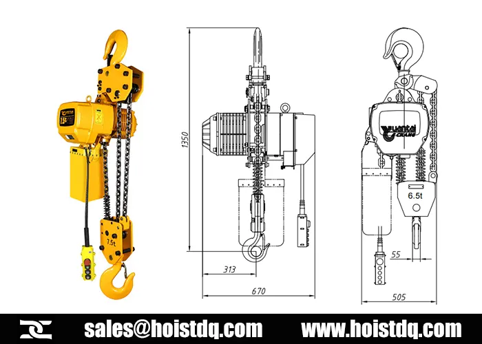 7.5 ton fixed electric chain hoist design
