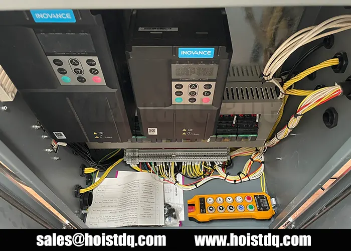 5 Ton & 10 Ton Low Headroom Hoist Solutions for US Machinery Workshop 5 VFD control low headroom hoist for sale America