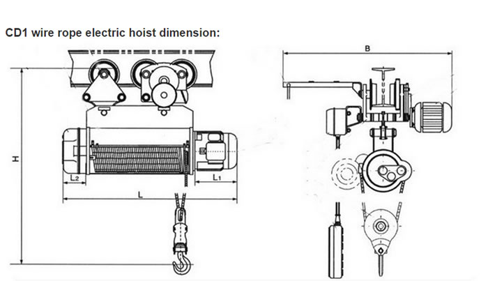 CD electric hoist drawing