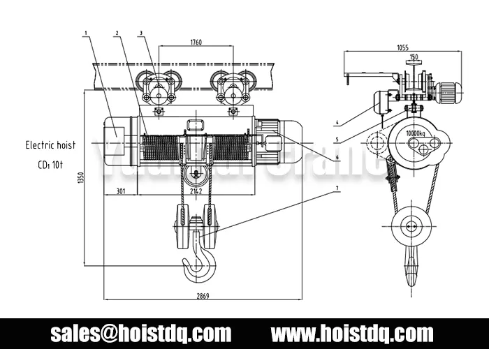 3T 5T 10T CD Wire Rope Hoists Supplied to Azerbaijan Distributor 5 CD hoist 10 ton wire rope hoist design drawing