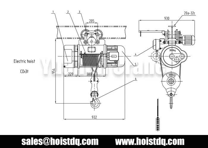 3T 5T 10T CD Wire Rope Hoists Supplied to Azerbaijan Distributor 3 CD hoist 3 ton wire rope hoist design drawing