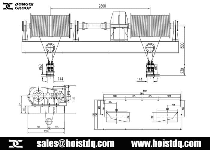 double drums electric winch for sale Philippines design drawing