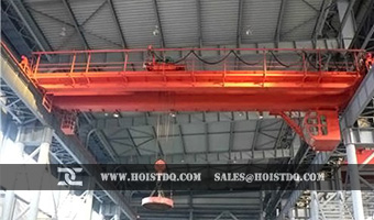 Electromagnetic double girder overhead crane