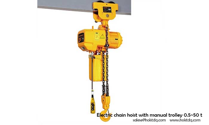 electric chain hoist manual trolley