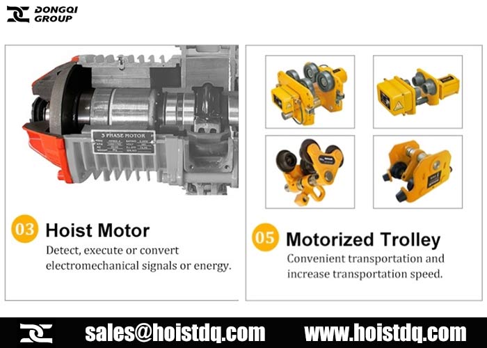 components in the structure of electric chain hoist