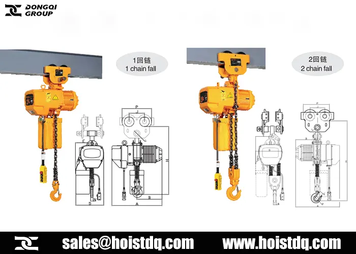 electric chain hoist with manual trolley