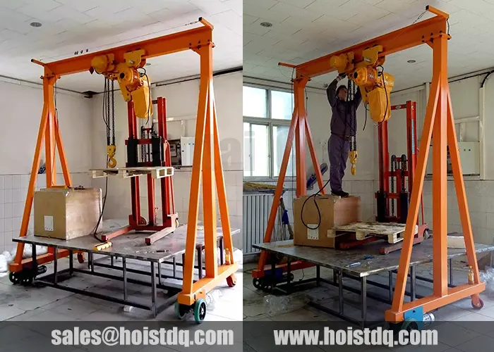 electric portable gantry crane installation