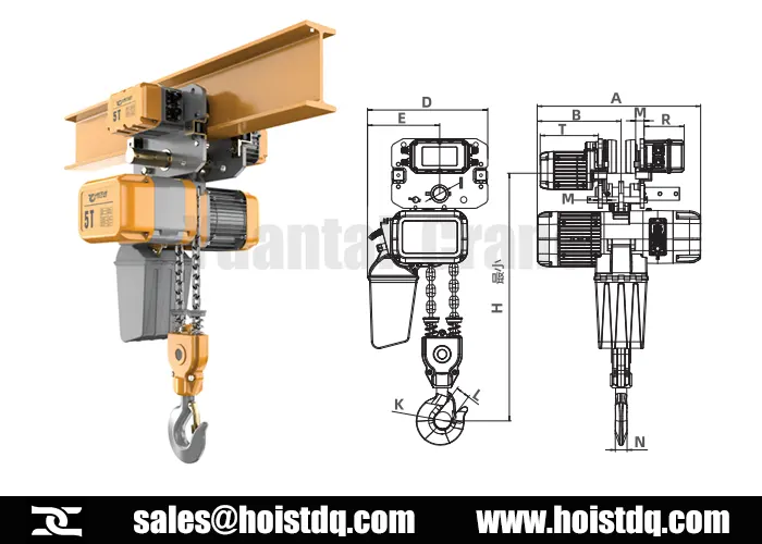 5t european electric chain hoist design drawing