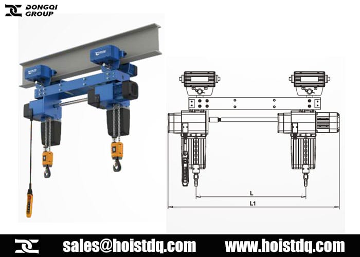 European electric chain hoist with double hook