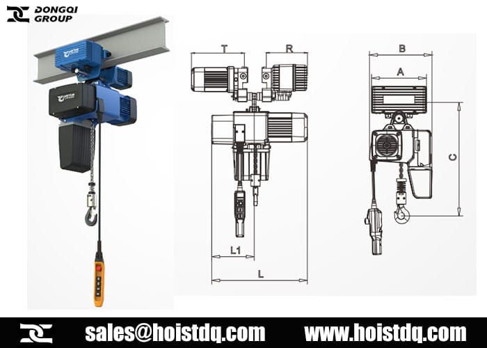 European electric chain hoist with trolley