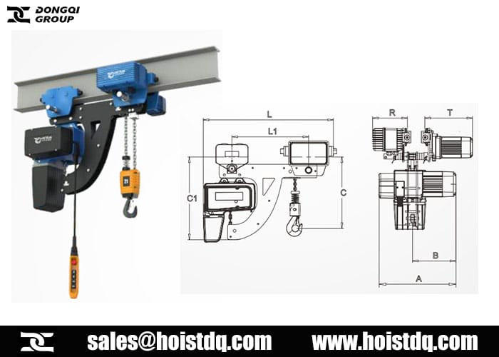 European low headroom electric chain hoist