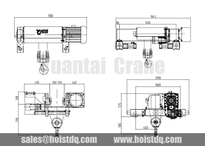 European wire rope hoist design drawing