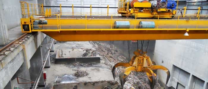 Grab crane, waste crane and garbage crane for wastes management